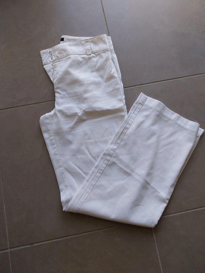 Pantalon en toile blanc cassé T38 - photo numéro 1