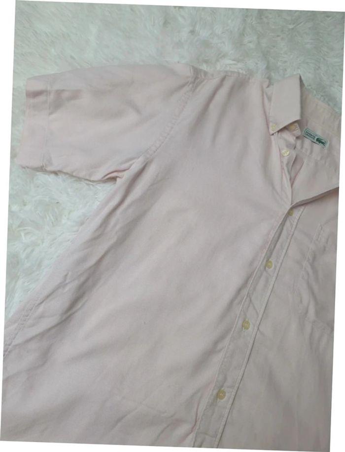 Chemise manches courtes lacoste rose taille L destockage été - photo numéro 4