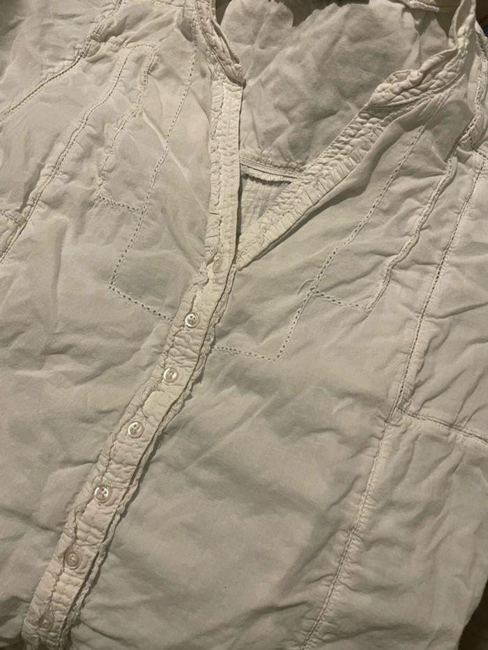 Chemise à manches courtes blanc autre ton taille 38 - photo numéro 5