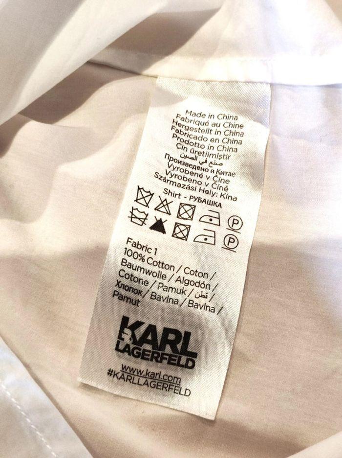 Chemise plastron 100%coton blanc, Karl Lagerfeld, t.42/xl/10, neuve - photo numéro 14