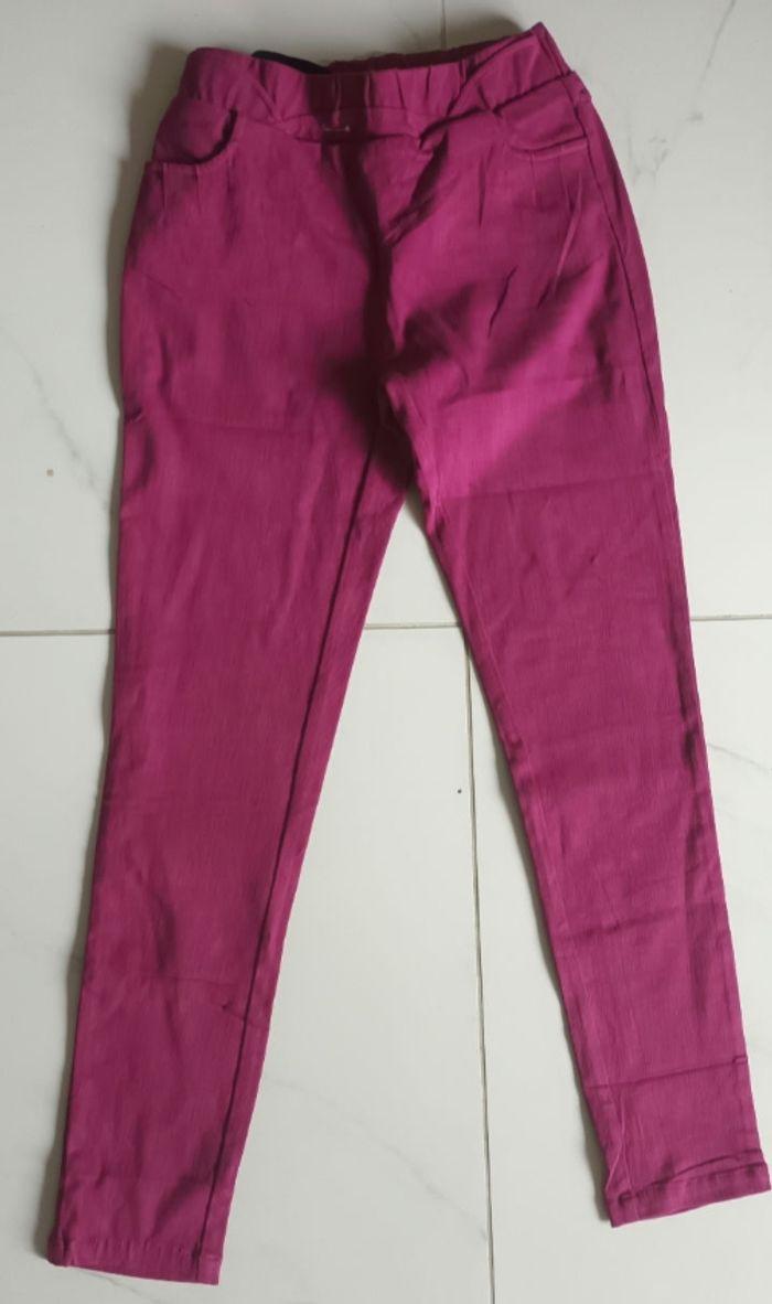 Pantalon coton fuschia femme T38 - photo numéro 3