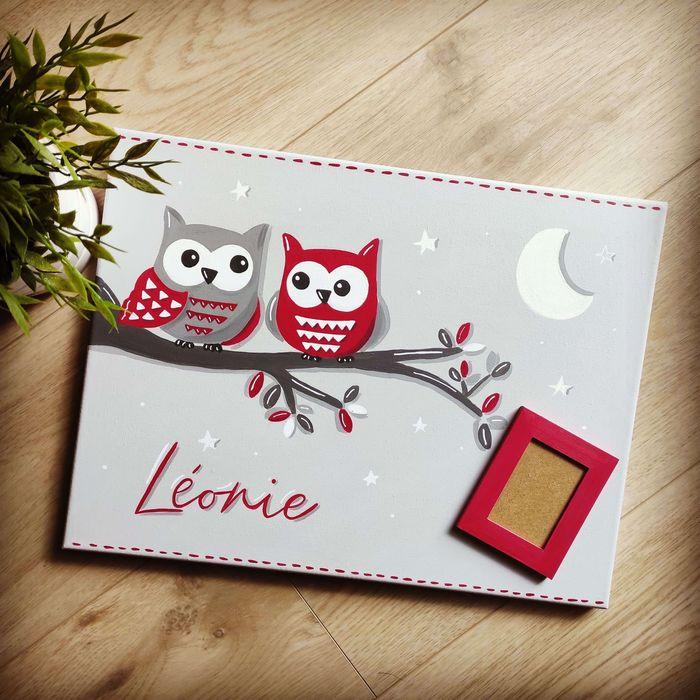 Tableau Hibou personnalisé avec cadre 30x40