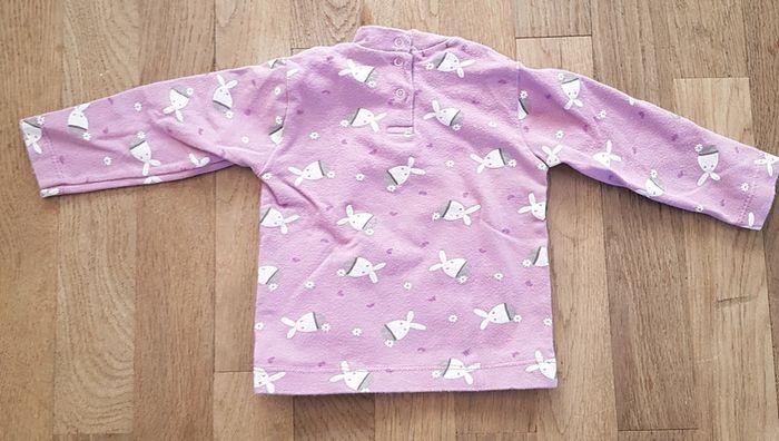 t-shirt  6 mois a col rose a motif lapin - photo numéro 2