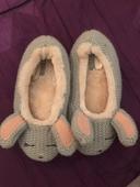 Chaussons Zara « lapin » gris beige et rose 32/33