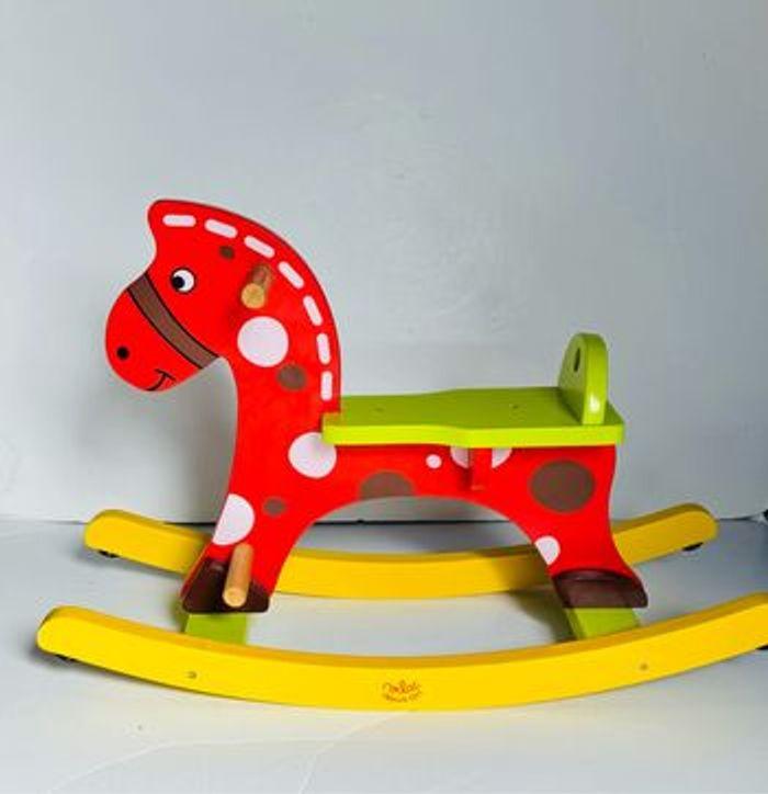 Vilac 1074 Stormy cheval à bascule mixte en bois multicolore 18-36 mois rocking horse jouet en bois hape janod djeco nattou montessori motricité équilibre poney basket peluche dino lot SOP77 - photo numéro 5