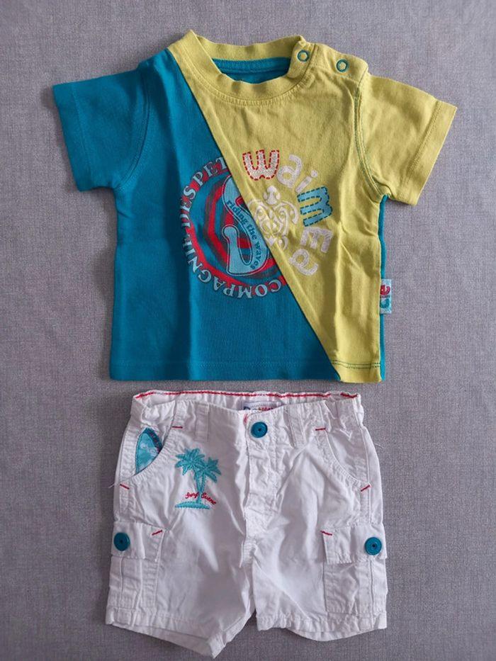 Ensuite garçon short tee-shirt La compagnie des petits 6 mois Excellent état - photo numéro 1