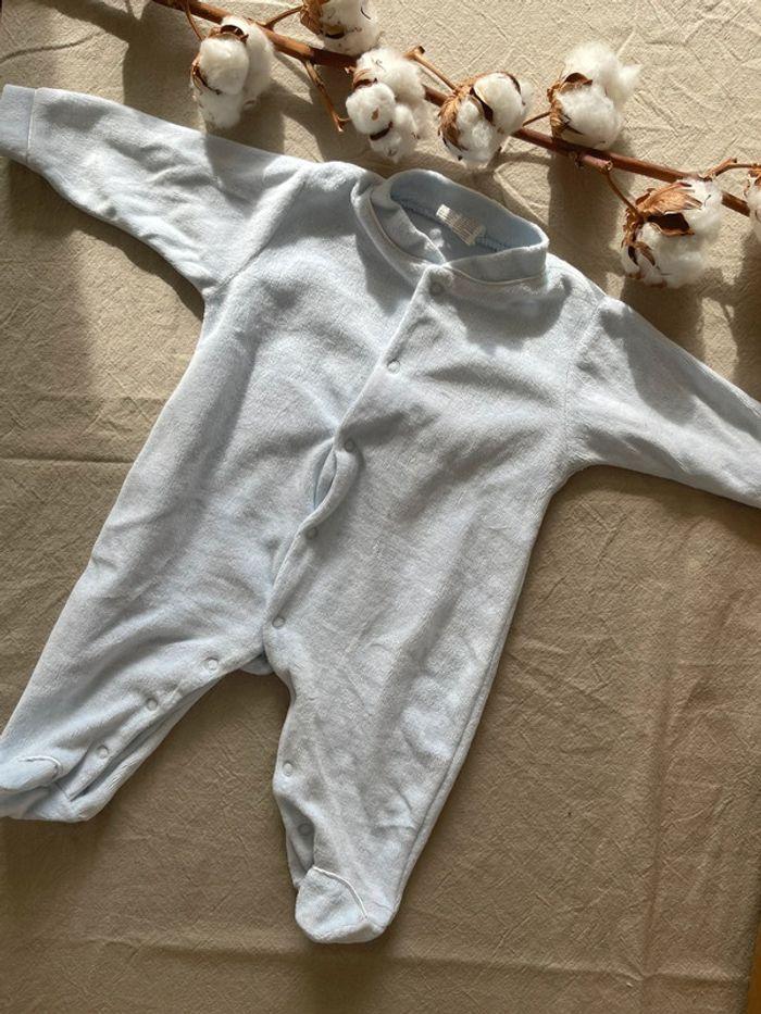 Pyjama bleu ciel bébé 1 mois 56cm - photo numéro 1