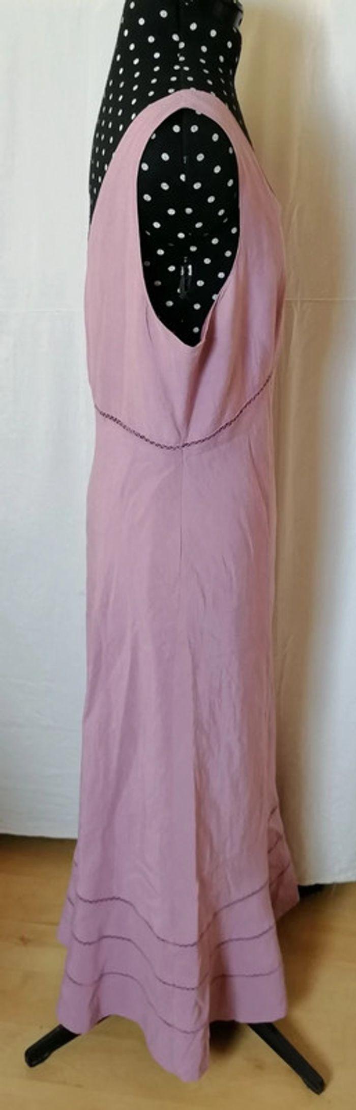 Robe d'été longue violet / lila en soie et lin taille 44 La Boutique - photo numéro 4