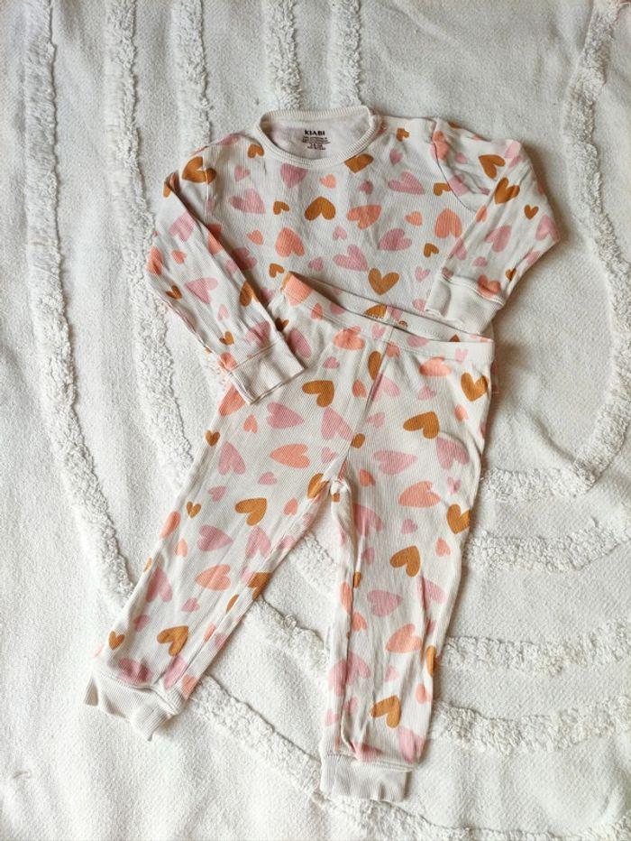 Pyjama coton motif coeur fille