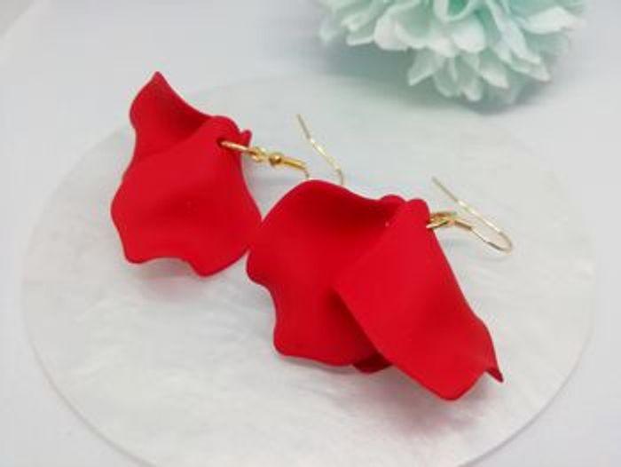 Boucles d'oreilles pétales de coquelicot rouges - photo numéro 1