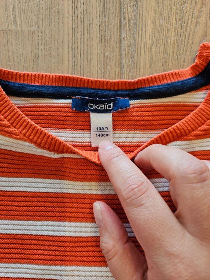 Pull marinière orange - photo numéro 2