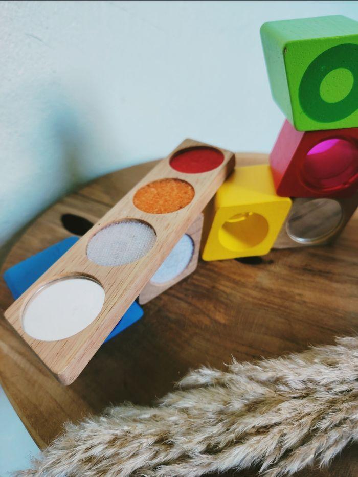 👶Cubes sensoriels et réglette en bois Montessori - photo numéro 2