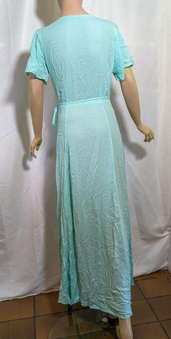 Robe longue à col surplis Menthe Taille M - photo numéro 2