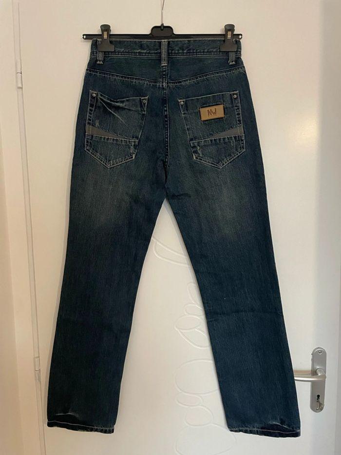 Jean bleu foncé taille haute coupe droit neuf meters bonwe taille XS - photo numéro 5