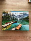 Puzzle 1000 pièces paysage barque et lac