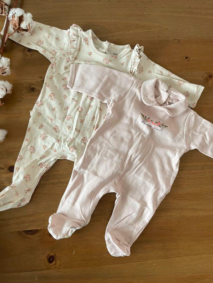 Lot de 2 pyjamas Vertbaudet fille 3 mois 60cm - photo numéro 2