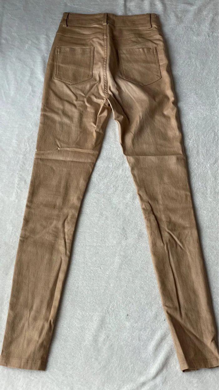 Pantalon simili cuir marron slim - photo numéro 5