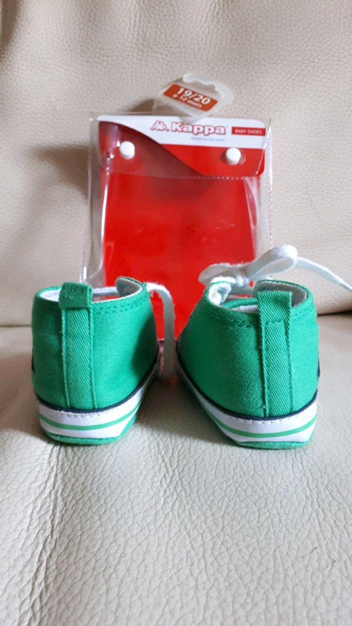 Chaussures vertes bébé en toile Kappa - photo numéro 4