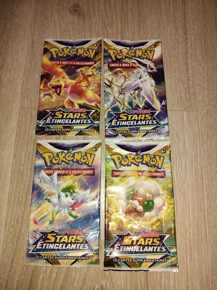 4 boosters stars étincelantes fr avec ultra rare !! Rescellé/non neuf