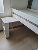 Lit combiné mi-hauteur bureau et matelas