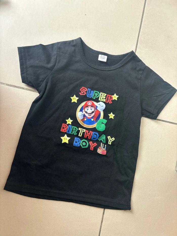 T-shirt happy birthday 6 ans Mario - photo numéro 4