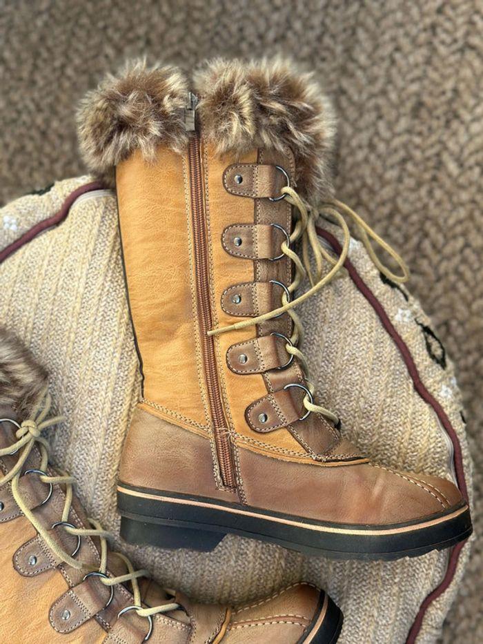 Kimberfeel Bottes de neige fourrées, camel, modèle Beverly, taille 36 - photo numéro 3