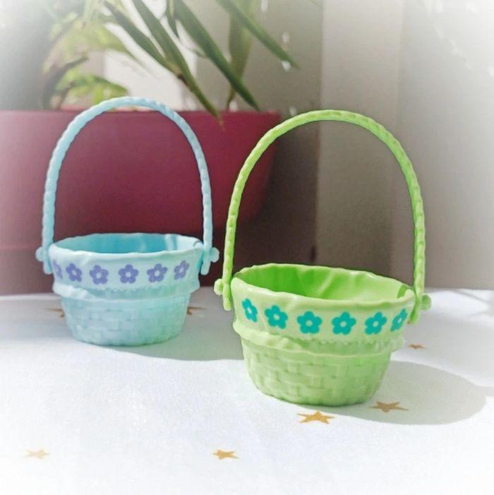 Panier osier bleu blue vert green Pâques barbie mattel color reveal 2020 easter basket - photo numéro 1