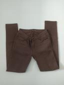 Pantalon marron effet huilé