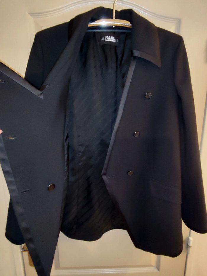 Blazer Karl Lagerfeld noir satin t.40, neuve - photo numéro 4