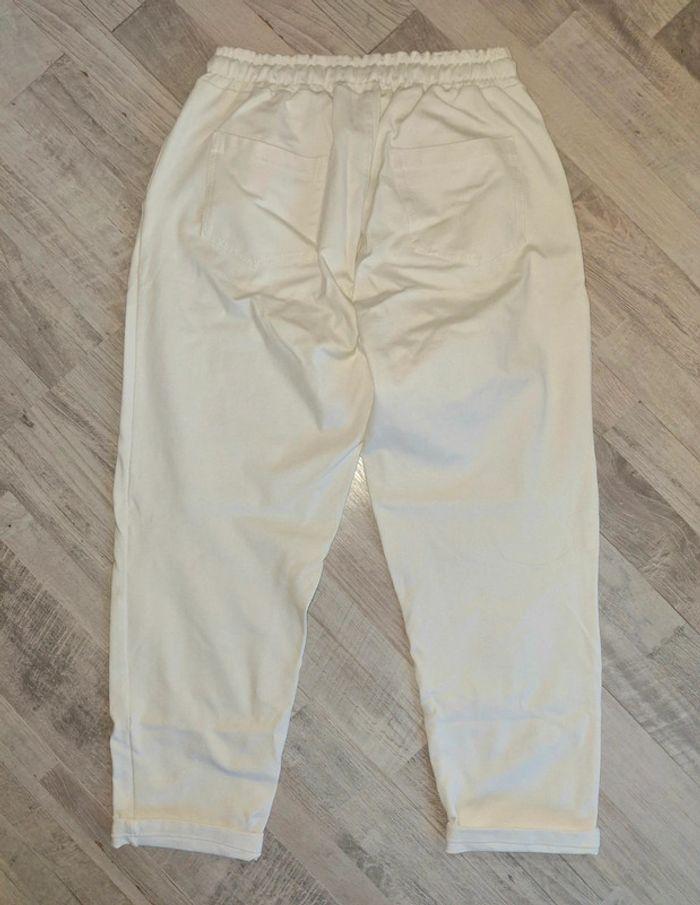 Pantalon blanc taille élastique - photo numéro 5