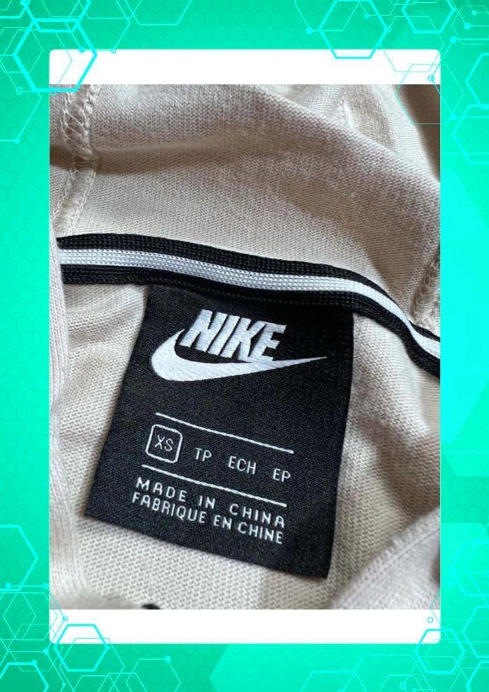 👕 Veste à capuche Nike logo brodé Beige Taille XS 👕 - photo numéro 7