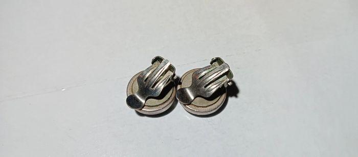 Clips d'oreilles argent 925 vintage pierres vertes - photo numéro 4