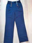 King louie pantalon bleu taille haute taille 36