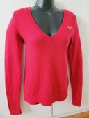 Pull col V Hollister taille S 36 rouge