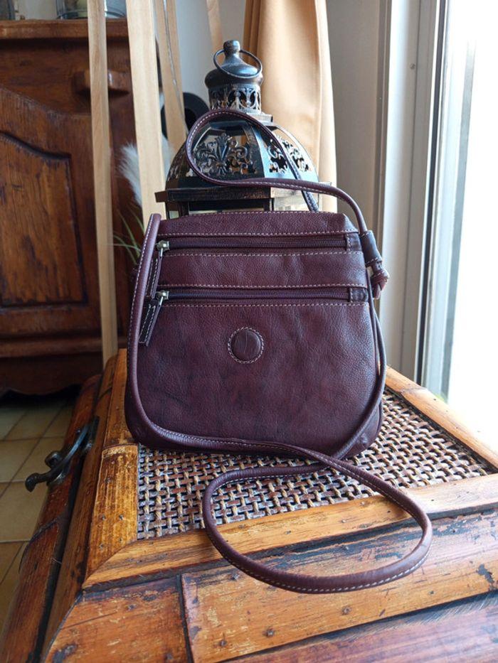 Petit sac bandoulière Vera Pelle Violet vintage - photo numéro 1