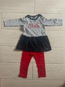 Ensemble robe legging taille 23 mois Terre de Marins