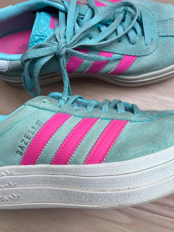 👟 Adidas Gazelle Bold Vert Pastel et Rose Pointure FR 37 1/3 US 6 👟 - photo numéro 12