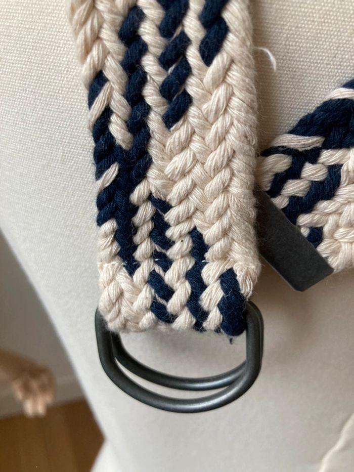 Ceinture homme en cordage blanc et bleu - photo numéro 4