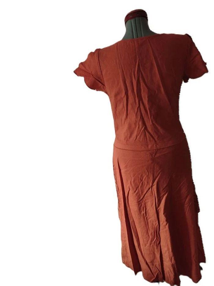 Robe longue Orange imprimée Votre Mode Taille 42 - photo numéro 4