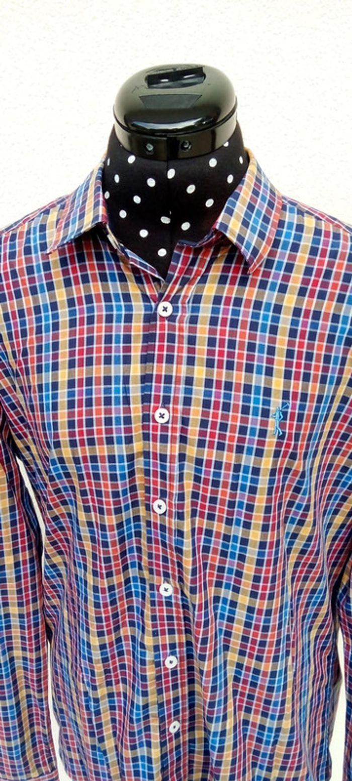 Chemise manches longues à carreaux multicolores Polo Club taille M - photo numéro 5