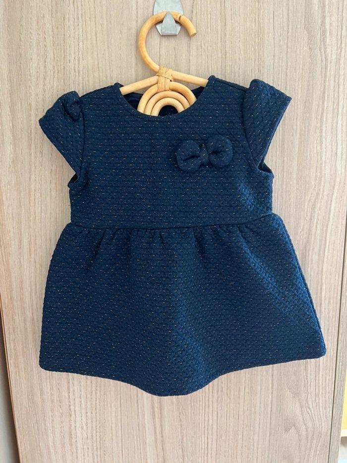 Robe marine fil doré bébé fille - photo numéro 1