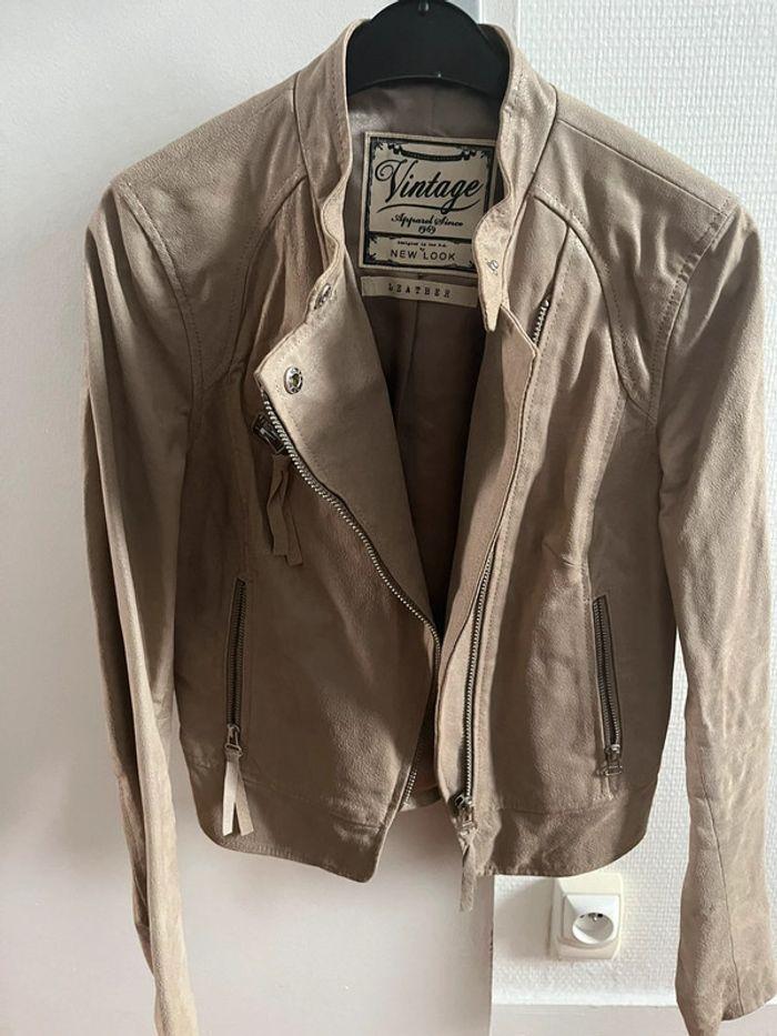 Veste en cuir beige - photo numéro 3