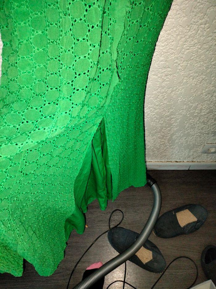 Robe longue verte en mousseline et broderie anglaise neuve taille 36 - photo numéro 11