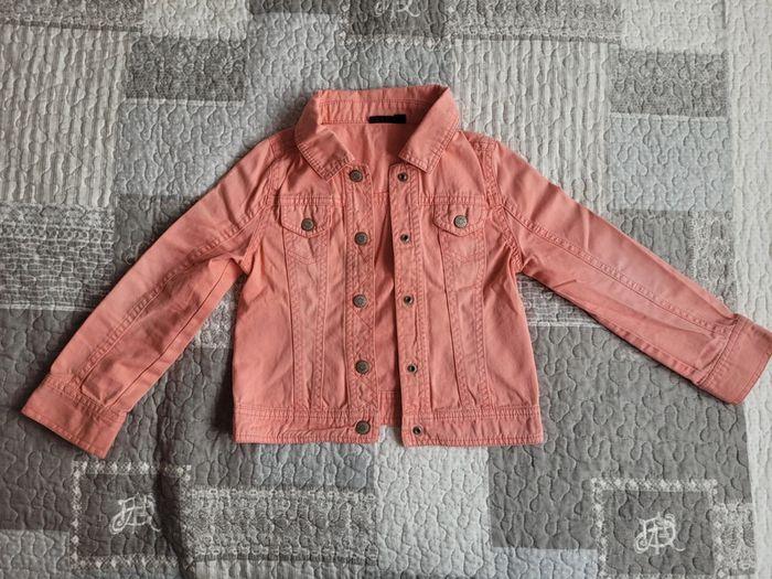 Veste en jean rose/ orange/ corail, taille 6 ans - photo numéro 1