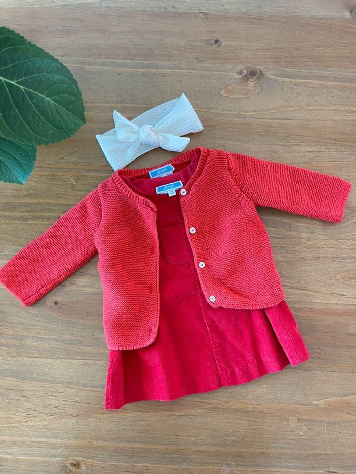 Ensemble rouge Jacadi fille • 3 mois - photo numéro 2