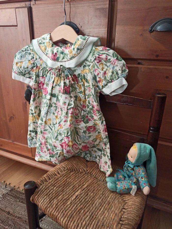 Robe bébé vintage tbe fleurs 3 mois - photo numéro 3