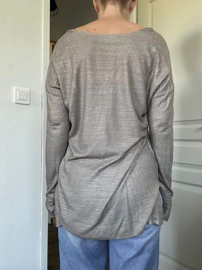 Pull col Vbeige doré Zara taille 38 💖 - photo numéro 5