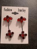 Boucles d'oreilles fantaisie rouges