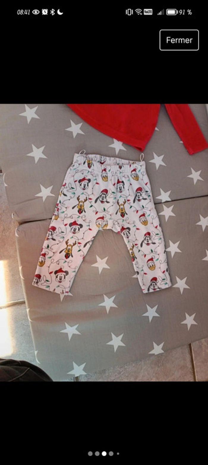 Lot 9 mois 71 cm grenouillere pyjama noël bonnet père noël Disney mickey - photo numéro 2