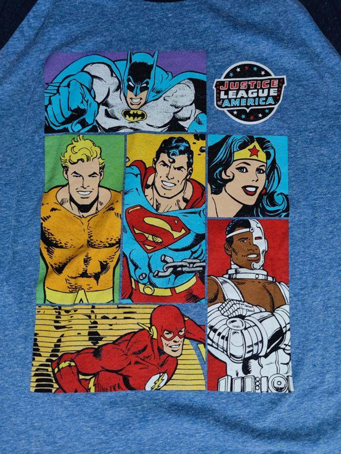 T-shirt Justice League Of America Licence DC Comics Vintage Bleu Taille 2XL Homme - photo numéro 2